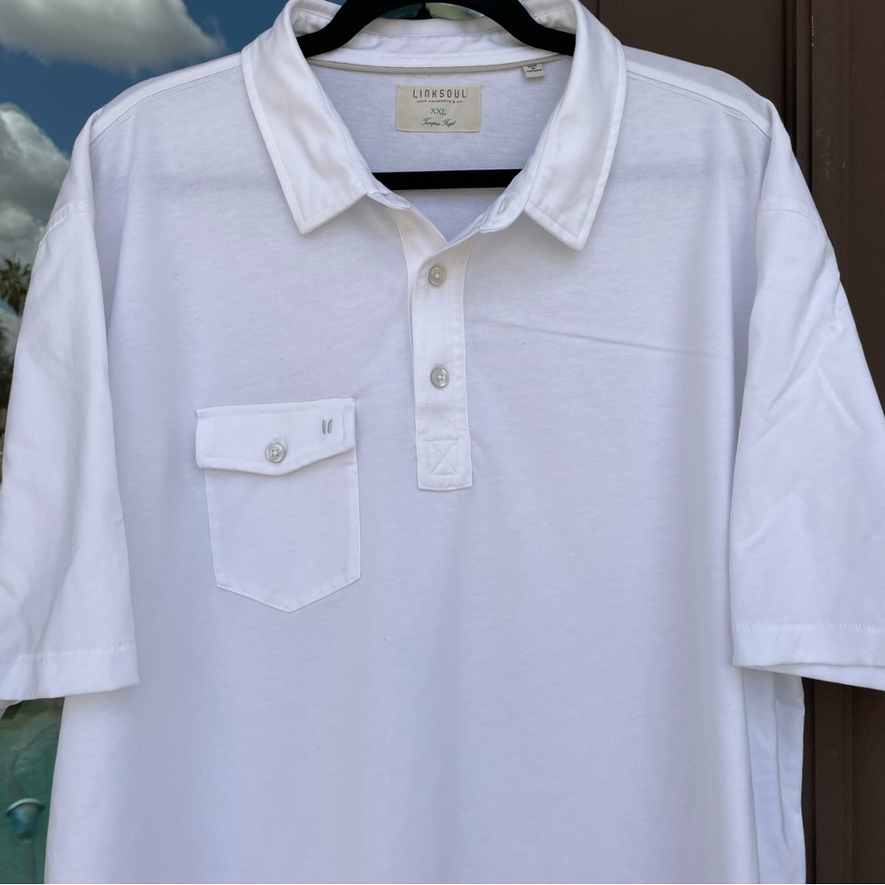 LINKSOUL Coast Highway Classic Knit White Polo XXL